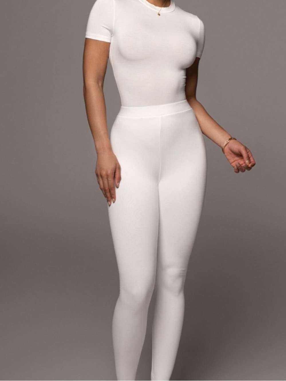 Jluxlabel basic white leggings